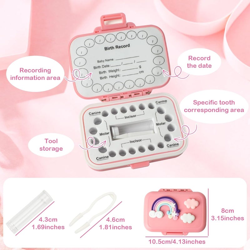 iweener Baby tooth souvenir box,Tooth Saver Tooth Container for,Lost Teeth,Teeth Storage Holder for Tooth,FairyToothSaver,preservingchildren's tooth childhood memories (Pink) - Image 3